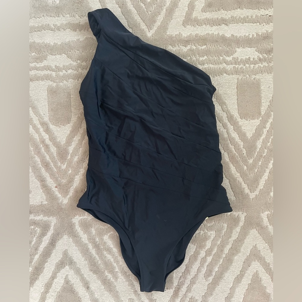 Summersalt Black Sidestroke One-Shoulder Swimsuit